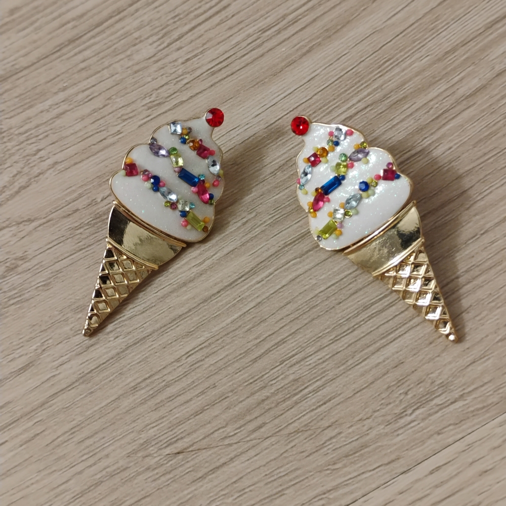 BaubleBar Gold and Multicolor Ice Cream Earrings